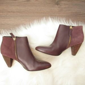 Kate Spade Saturday Contrast Short Boot in Burgundy